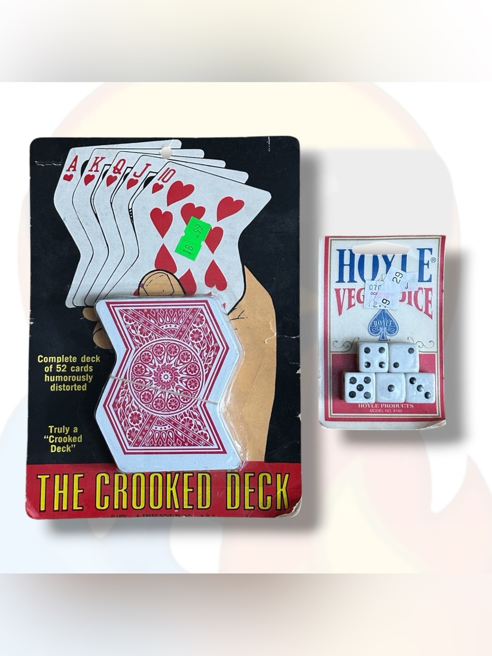 Vintage The Crooked Playing Card Deck & Hoyle Vegas Dice Bundle